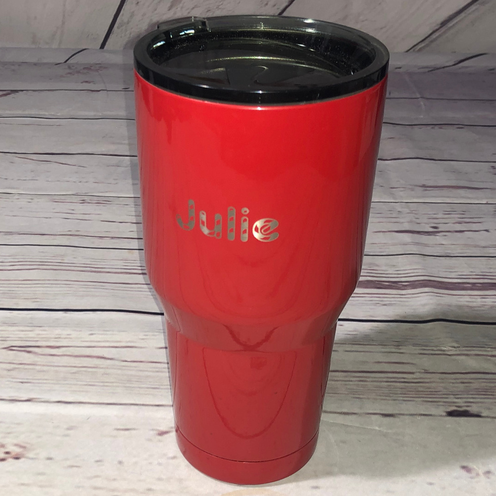 Ozark Trail red  "JULIE" metal tumbler cup